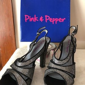 Silver Platform gladiator heels